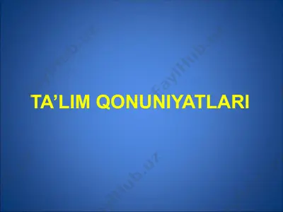 ta’lim qonuniyatlari — PPTX
