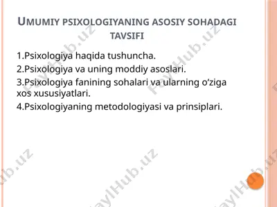 umumiy psixologiya — PPTX