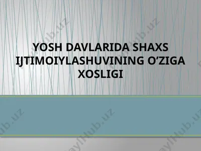 shaxs ijtimoiy mavqei — PPTX
