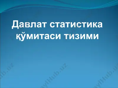 davlat statistika qo'mitasi — PPTX