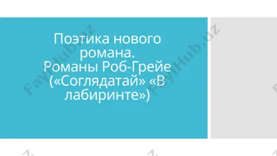 poetika novogo romana — PPTX