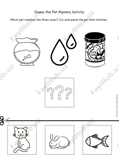 guess the pet mystery activity — PDF