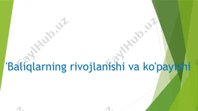 baliqlarning rivojlanishi va ko'payishi — PPTX