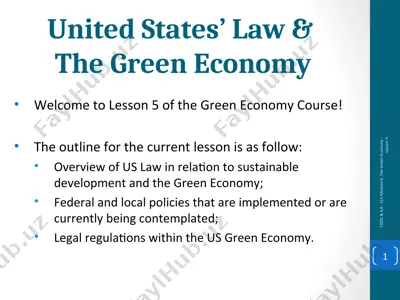 united states’ law & the green economy — PPT