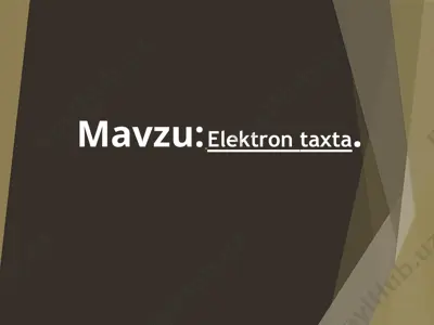 elektrontaxta — PPTX