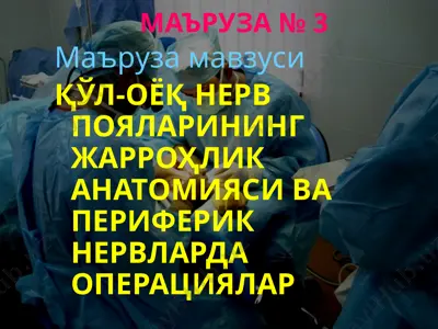 qo'l-oyoqlarning jarrohlik anatomiyasi va periferik nervlarda operatsiyalar — PPTX