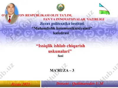 issiqlik ishlab chiqarish uskunalari — PPT