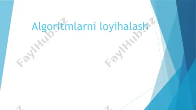 algoritmlarni loyihalash — PPTX