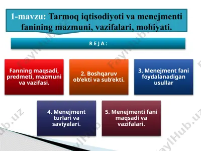 menejment fanining tarmoqiqtisodiyoti va menejmenti — PPTX