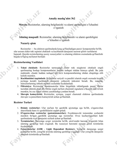 rezistorlar — DOCX