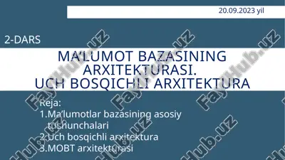 uchbosqichli arxitektura — PPTX