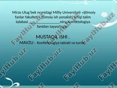 konfiktologiya tabiati va turlari — PPTX