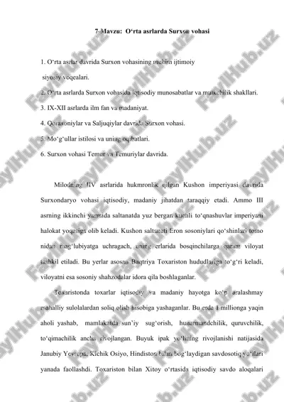 o‘rta asrlarda surxon vohasi — DOCX