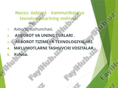 axborot – kommunikatsiya texnologiyalarining mohiyati — PPTX