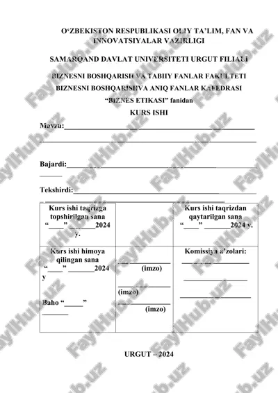 kurs ishi yuzi — DOCX