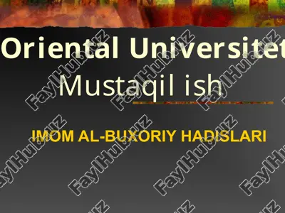 imom al-buxoriy hadislari — PPT