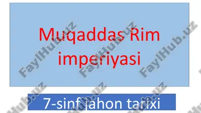muqaddas rim imperiyasi — PPTX