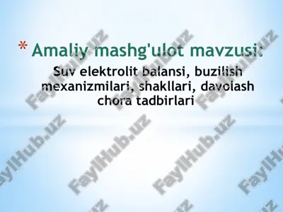 suv-elektrolit muvozasi — PPTX
