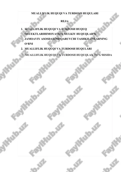 mualliflik huquqi va turdosh huqulari — DOCX