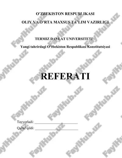 o‘zbekiston suveren, demokratik, huquqiy, ijtimoiy va dunyoviy davlat — DOCX
