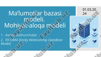 ma'lumotlar bazasi modeli — PPTX