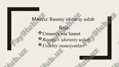 rasmiy idoraviy uslub — PPTX