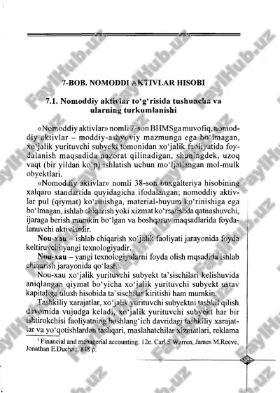 nomoddiy vositalar hisobi — PDF
