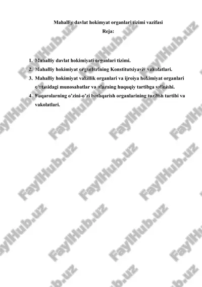 mahalliy davlat hokimyat organlari tizimi vazifasi — DOC