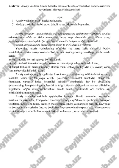 asosiy vositalar hisobi — DOCX