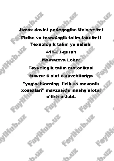 texnologik talim metodikasi — DOCX