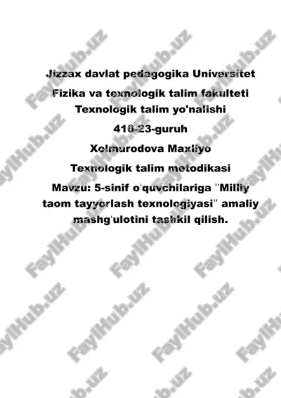texnologik talim metodikasi — DOCX