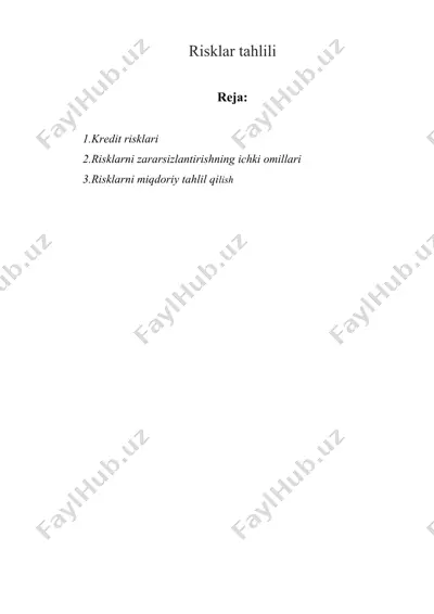 risklar tahlili — DOCX