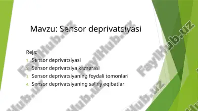 sensor deprivatsiyasi — PPTX