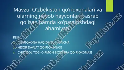 qo'riqxonalarni o'rganish uchun taqrizlar — PPTX