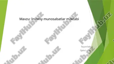 insoniy munosabatlar maktabi — PPTX