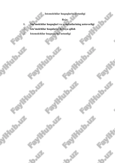 istemolchilar huquqlarini ustunligi — DOCX
