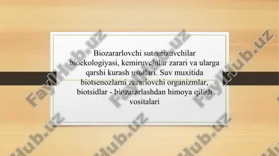 biozararlovchi sutemizuvchilar bioekologiyasi — PPTX