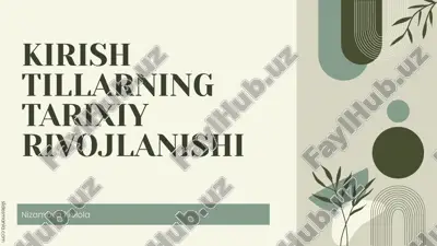 tillarning tarixiy rivojlanishi — PPTX