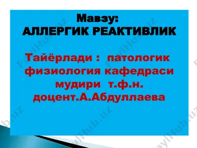 allergik reaktivlik — PPT