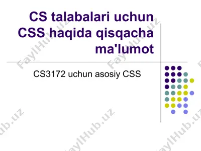 css haqida qisqacha ma'lumot — PPTX