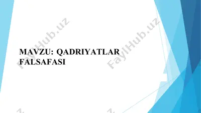 qadriyatlar falsafasi — PPTX