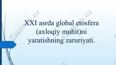 global etosfera va etika — PPT