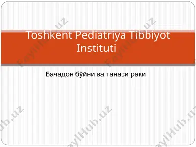 bachadon bo'yni va tanasi raki — PPT