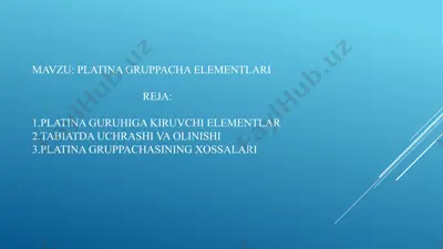 platina gruppacha elementlari — PPTX