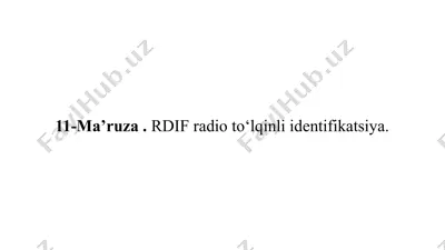 rdif radio to‘lqinli identifikatsiya — PPTX