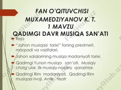 qadimgi davr musiqa san`ati — PDF