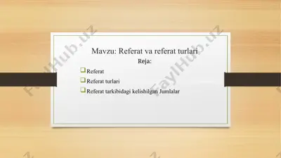 referat va referat turlari — PPTX