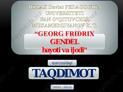 georg fridrix gendel hayoti va ijodi — PDF