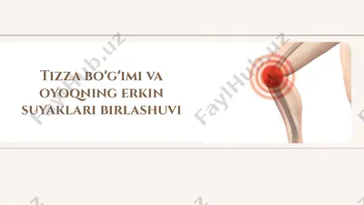 tizza bo'g'imi va oyoqning erkin suyaklari birlashuvi — PPTX