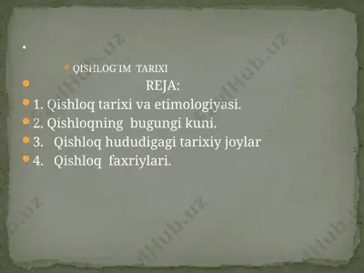qishlog`im tarixi — PPTX